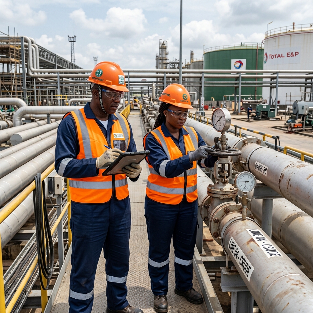 IPG Oil and Gas engineers working with strict safety gears
